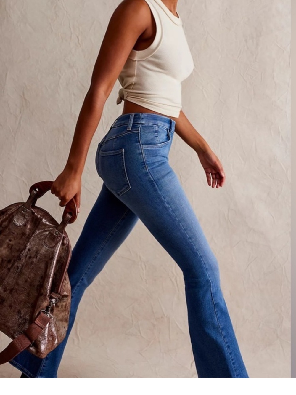 We The Free People High-Rise Flare Jeans CRVY pull on infinite stretch Small